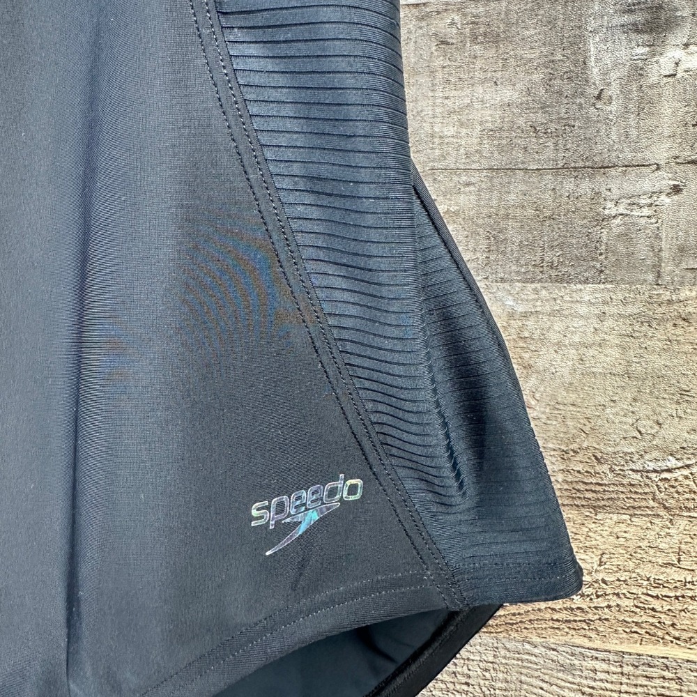 Speedo Womens Black One Piece‎ Swimsuit Racerback Keyhole Athletic Swim Size 8 - Picture 3 of 9